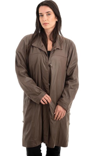 Γνήσιο Γυναικέιο Δερμάτινο Παλτό - Z899