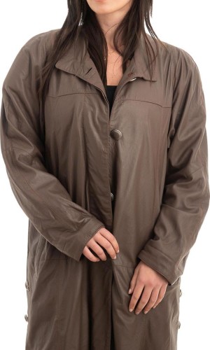 Γνήσιο Γυναικέιο Δερμάτινο Παλτό - Z899