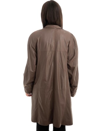 Γνήσιο Γυναικέιο Δερμάτινο Παλτό - Z899