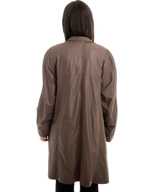 Γνήσιο Γυναικέιο Δερμάτινο Παλτό - Z899