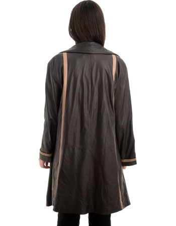 Γνήσιο Γυναικέιο Δερμάτινο Παλτό - Z900