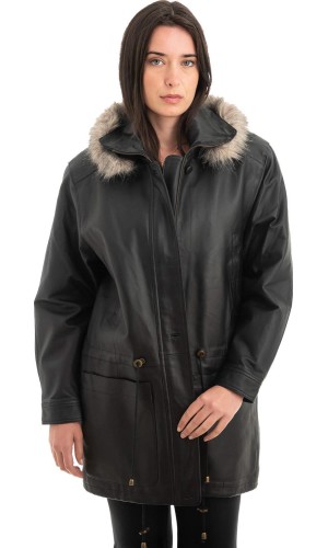 Γνήσιο Γυναικέιο Δερμάτινο Μπουφάν - Z902