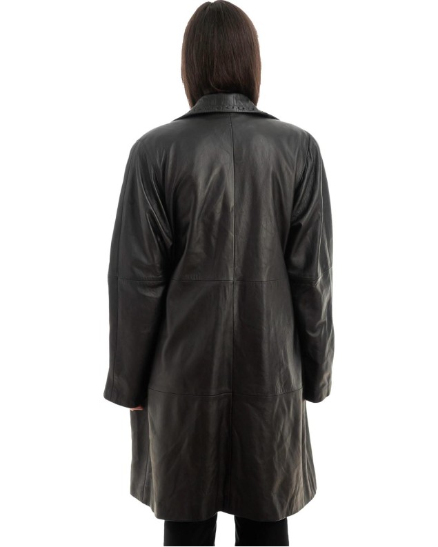 Γνήσιο Γυναικέιο Δερμάτινο Παλτό - Z904