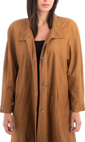 Γνήσιο Γυναικέιο Δερμάτινο Παλτό - Z905