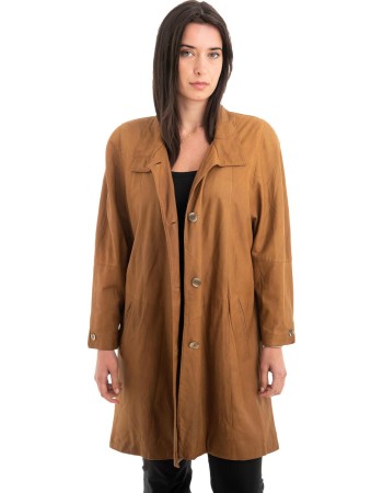 Γνήσιο Γυναικέιο Δερμάτινο Παλτό - Z905