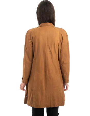 Γνήσιο Γυναικέιο Δερμάτινο Παλτό - Z905