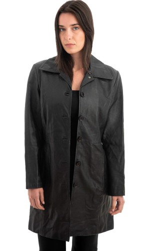 Γνήσιο Γυναικέιο Δερμάτινο Παλτό - Z908