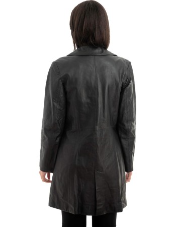 Γνήσιο Γυναικέιο Δερμάτινο Παλτό - Z908