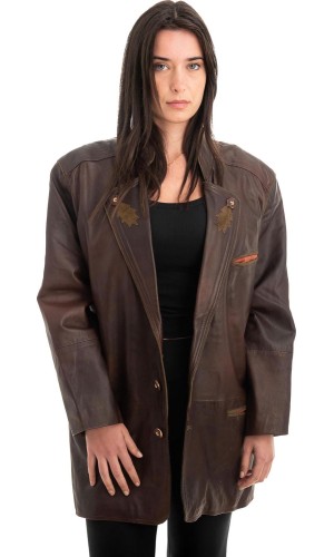 Γνήσιο Γυναικέιο Δερμάτινο Σακάκι - Z909