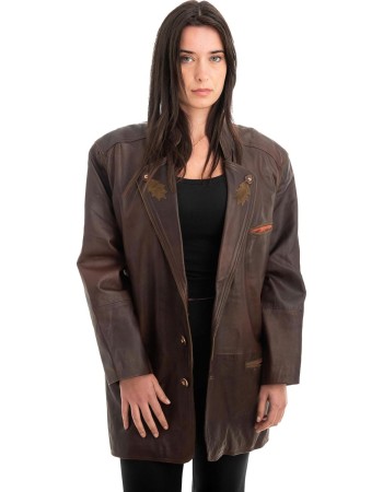Γνήσιο Γυναικέιο Δερμάτινο Σακάκι - Z909