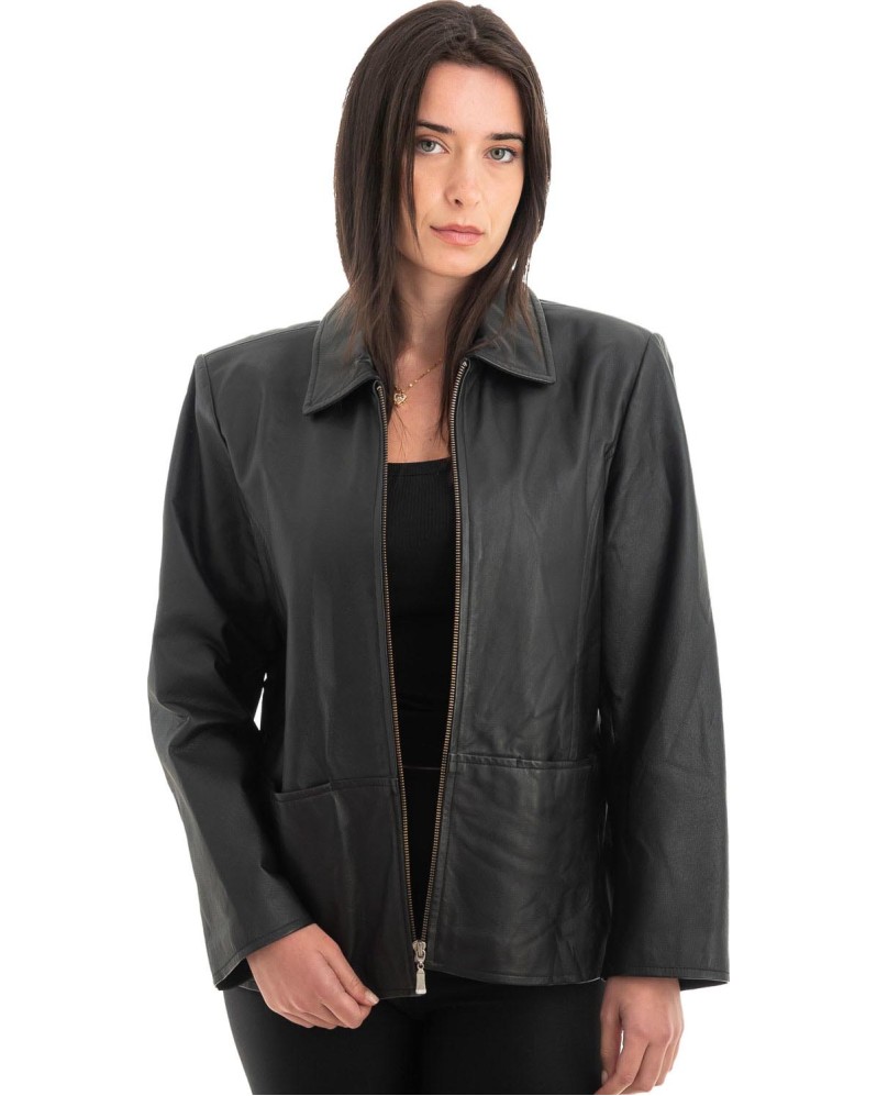 Γνήσιο Γυναικέιο Δερμάτινο Μπουφάν - Z912