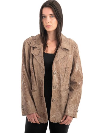 Γνήσιο Γυναικέιο Δερμάτινο Σακάκι - Z913