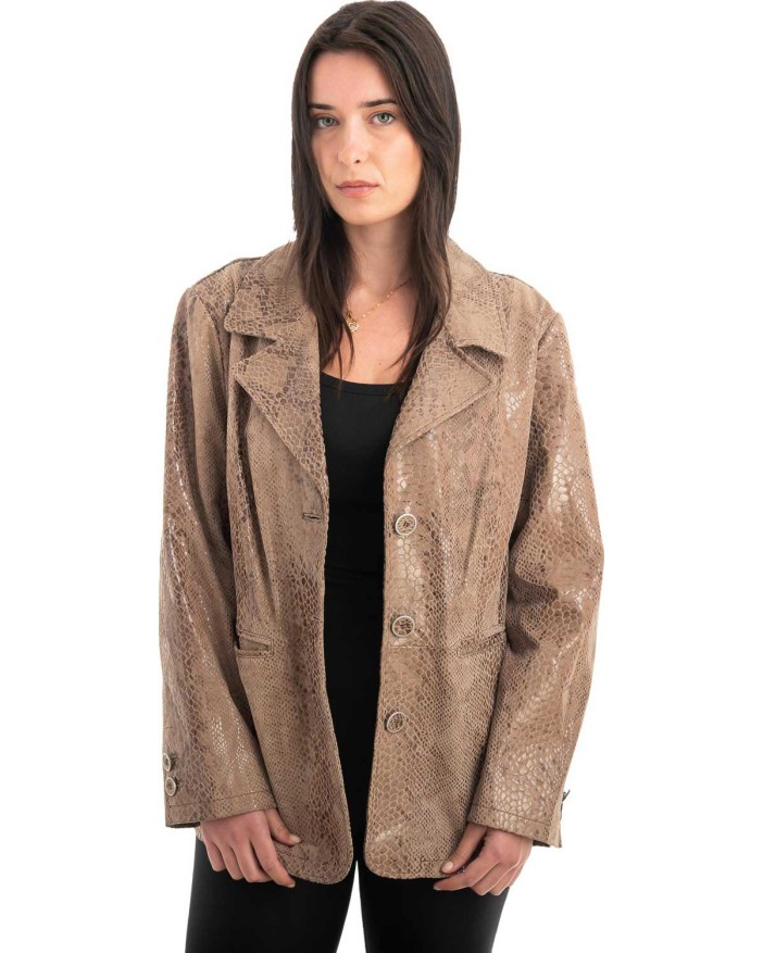 Γνήσιο Γυναικέιο Δερμάτινο Σακάκι - Z913