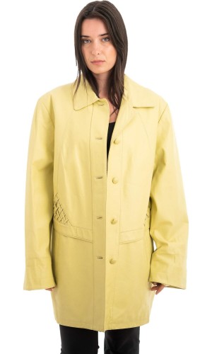 Γνήσιο Γυναικέιο Δερμάτινο Παλτό - Z915