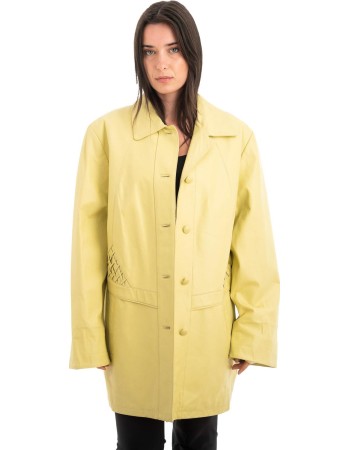 Γνήσιο Γυναικέιο Δερμάτινο Παλτό - Z915