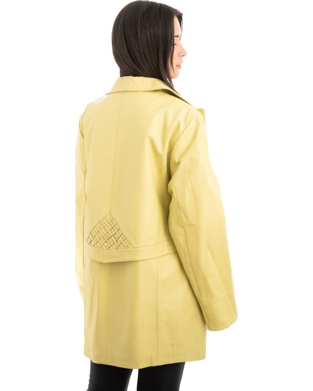 Γνήσιο Γυναικέιο Δερμάτινο Παλτό - Z915