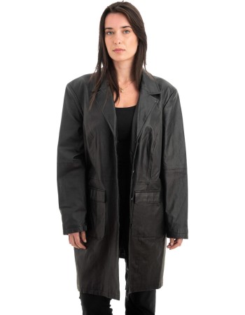 Γνήσιο Γυναικέιο Δερμάτινο Παλτό - Z921