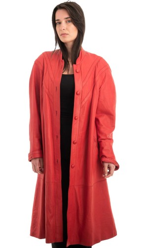 Γνήσιο Γυναικέιο Δερμάτινο Παλτό - Z922