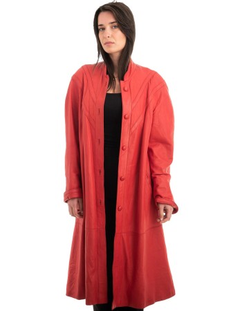 Γνήσιο Γυναικέιο Δερμάτινο Παλτό - Z922