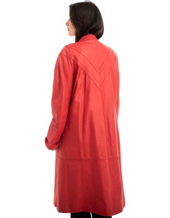 Γνήσιο Γυναικέιο Δερμάτινο Παλτό - Z922