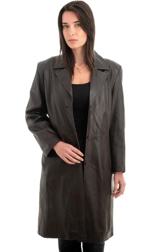 Γνήσιο Γυναικέιο Δερμάτινο Παλτό - Z923