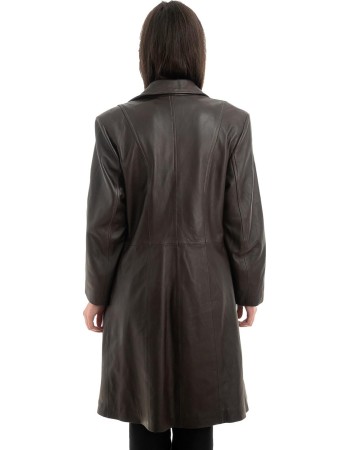 Γνήσιο Γυναικέιο Δερμάτινο Παλτό - Z923