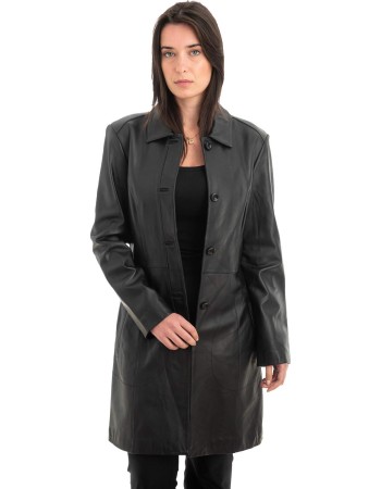 Γνήσιο Γυναικέιο Δερμάτινο Παλτό - Z924