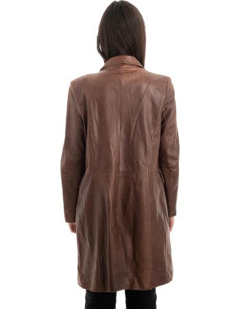 Γνήσιο Γυναικέιο Δερμάτινο Παλτό - Z927