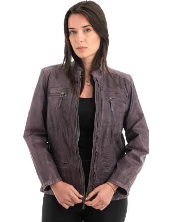 Γνήσιο Γυναικέιο Δερμάτινο Μπουφάν - Z928