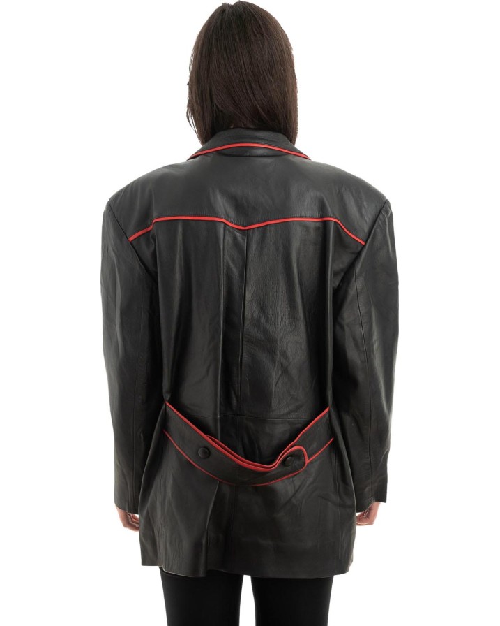 Γνήσιο Γυναικέιο Δερμάτινο Σακάκι - Z931