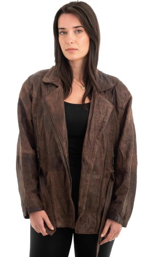 Γνήσιο Γυναικέιο Δερμάτινο Μπουφάν - Z933