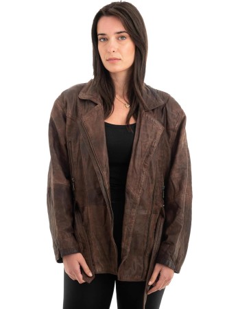 Γνήσιο Γυναικέιο Δερμάτινο Μπουφάν - Z933