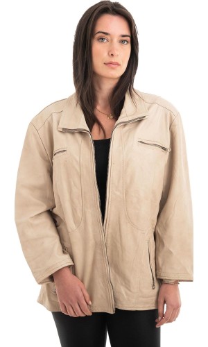 Γνήσιο Γυναικέιο Δερμάτινο Μπουφάν - Z934