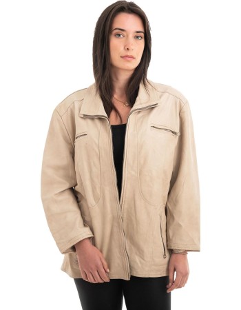 Γνήσιο Γυναικέιο Δερμάτινο Μπουφάν - Z934