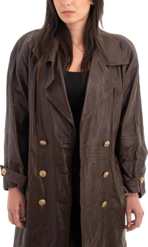 Γνήσιο Γυναικέιο Δερμάτινο Παλτό - Z936