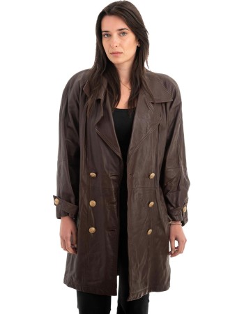 Γνήσιο Γυναικέιο Δερμάτινο Παλτό - Z936