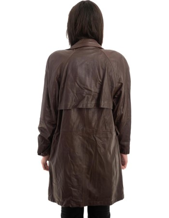 Γνήσιο Γυναικέιο Δερμάτινο Παλτό - Z936