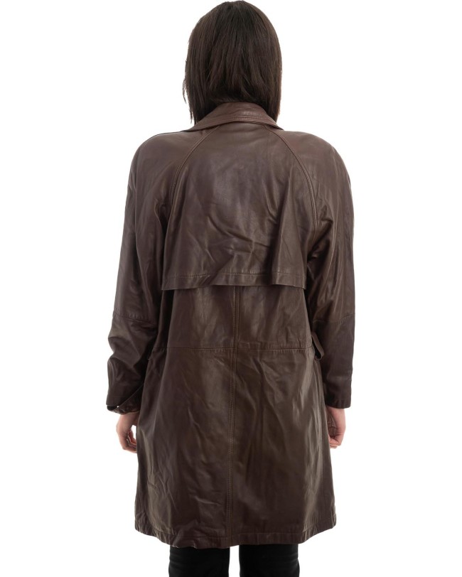 Γνήσιο Γυναικέιο Δερμάτινο Παλτό - Z936