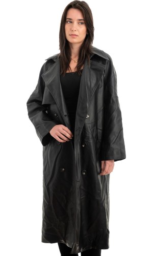 Γνήσιο Γυναικέιο Δερμάτινο Παλτό - Z942