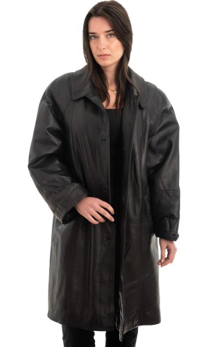 Γνήσιο Γυναικέιο Δερμάτινο Παλτό - Z943