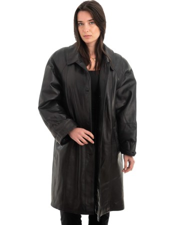 Γνήσιο Γυναικέιο Δερμάτινο Παλτό - Z943