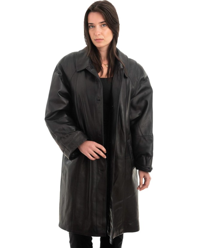 Γνήσιο Γυναικέιο Δερμάτινο Παλτό - Z943