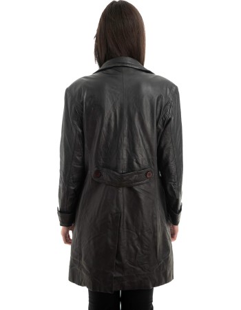 Γνήσιο Γυναικέιο Δερμάτινο Παλτό - Z944