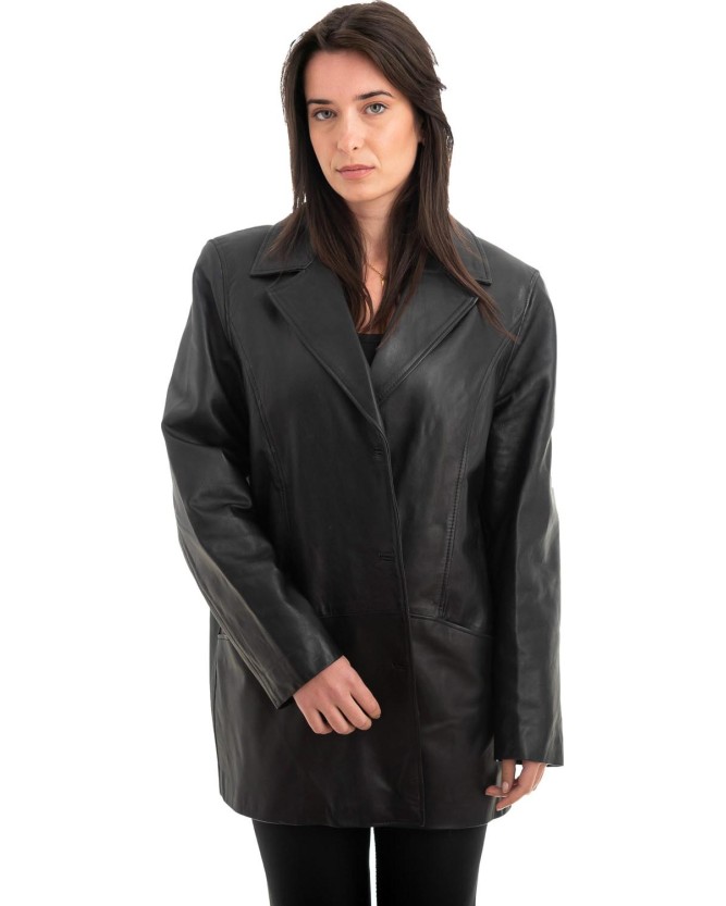 Γνήσιο Γυναικέιο Δερμάτινο Σακάκι - Z945