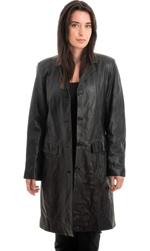 Γνήσιο Γυναικέιο Δερμάτινο Παλτό - Z948