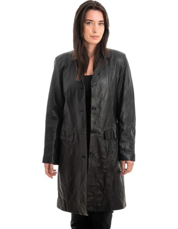 Γνήσιο Γυναικέιο Δερμάτινο Παλτό - Z948