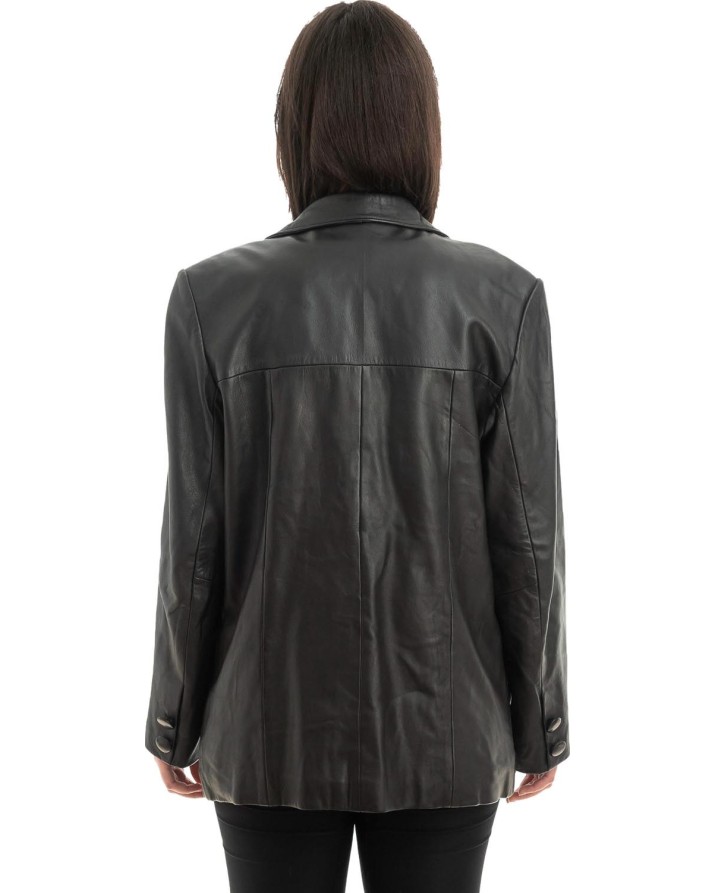 Γνήσιο Γυναικέιο Δερμάτινο Σακάκι - Z951