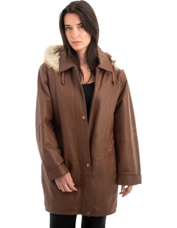 Γνήσιο Γυναικέιο Δερμάτινο Μπουφάν - Z952