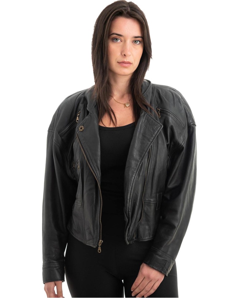 Γνήσιο Γυναικέιο Δερμάτινο Μπουφάν - Z956