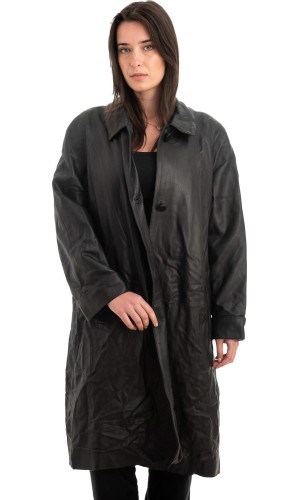 Γνήσιο Γυναικέιο Δερμάτινο Παλτό - Z957